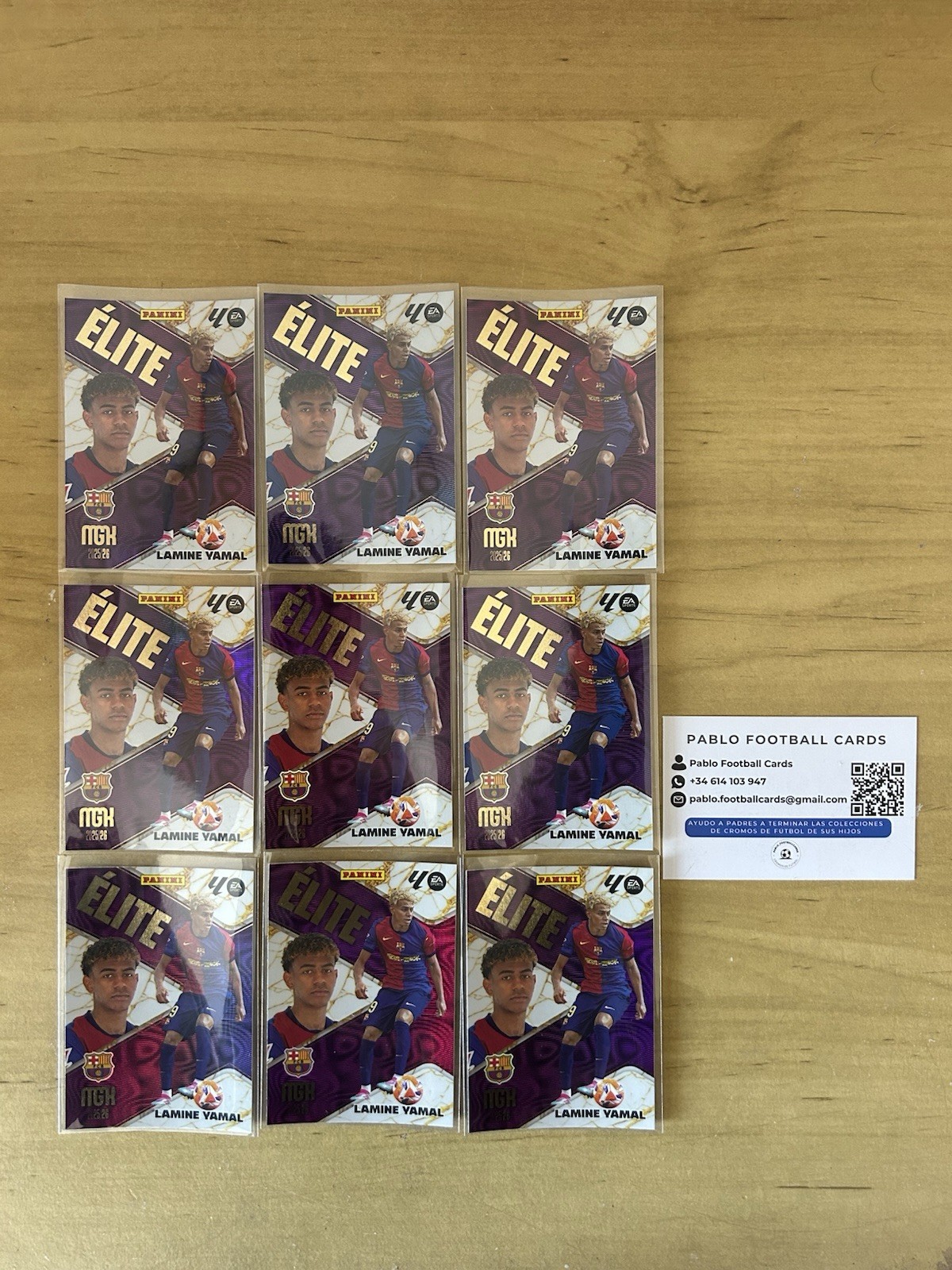 Lote 9 cartas Lamine Yamal Elite 9 Megacracks LaLiga 2025-26 FC Barcelona