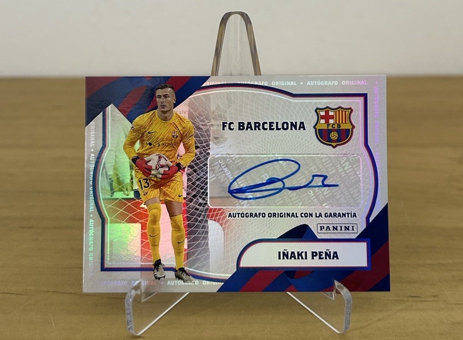 Carta Iñaki Peña autógrafo original numerada 100 Panini Club FC Barcelona 2024-25