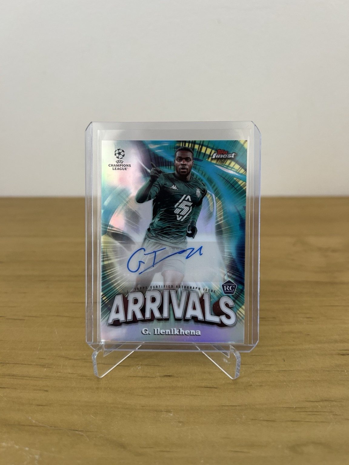 Carta George Ilenikhena autógrafo Arrivals Refractor Topps Finest 2024-25 AS Monaco