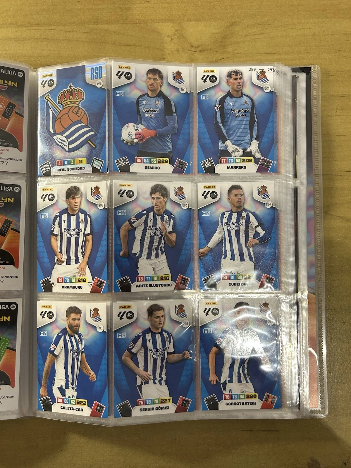 Equipo completo 19 cards Real Sociedad Panini Adrenalyn XL LaLiga 2025-26