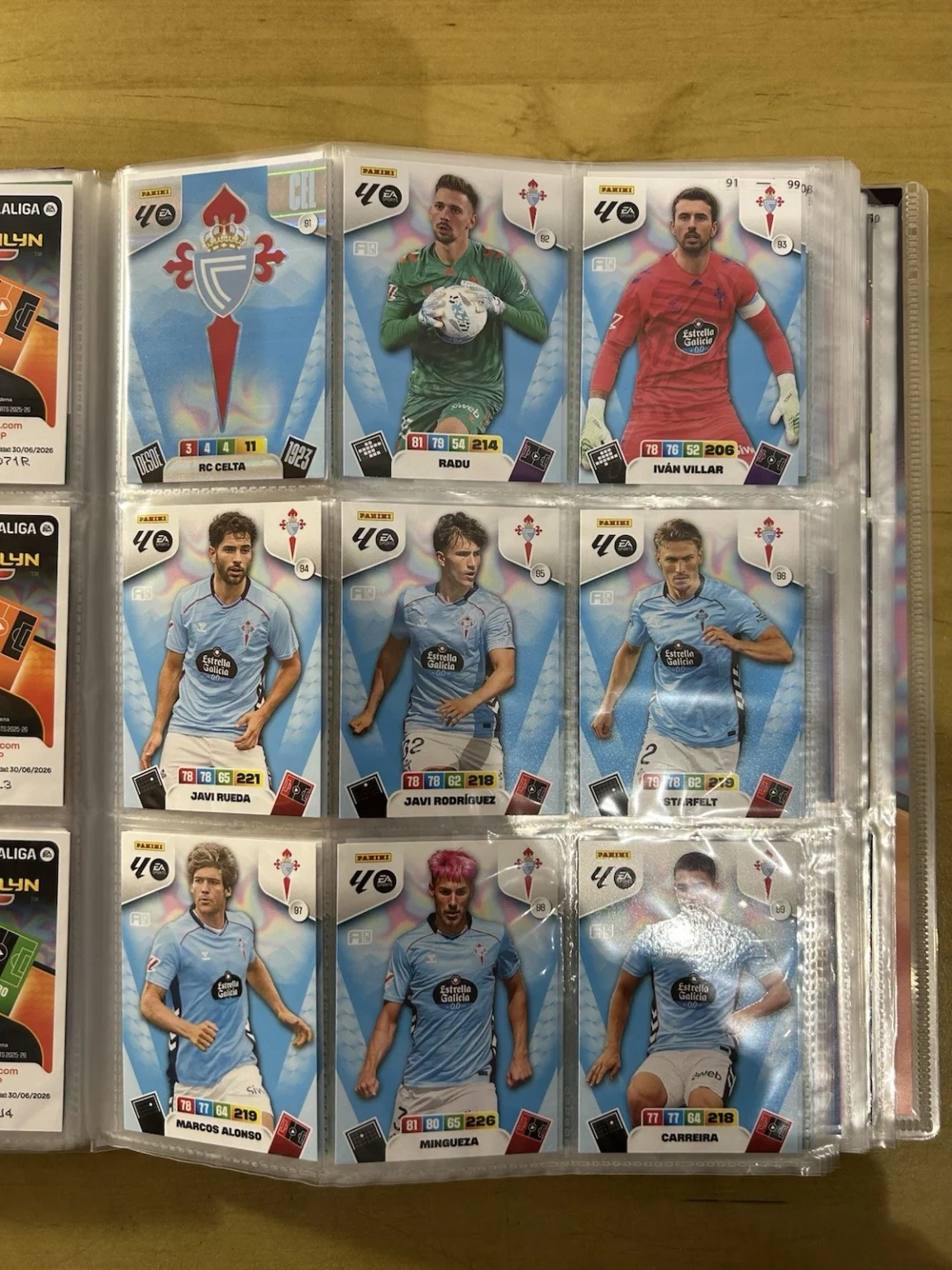 Equipo completo 19 cards Celta de Vigo Panini Adrenalyn XL LaLiga 2025-26