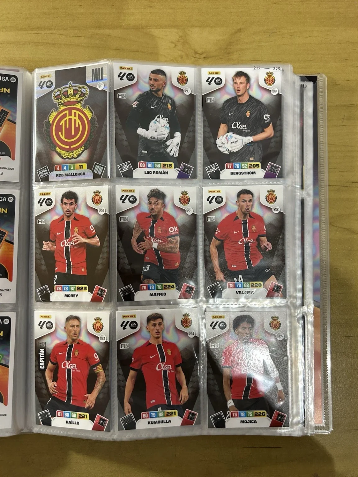 Equipo completo 19 cards RCD Mallorca Panini Adrenalyn XL LaLiga 2025-26
