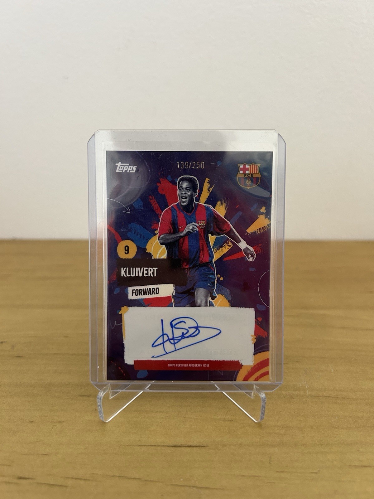 Carta Patrick Kluivert autógrafo Barça Rumba numerada 250 Topps Team Set Barcelona 2024-25