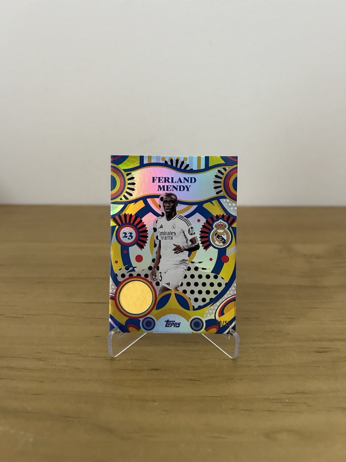 Carta Ferland Mendy Relic Patch numerada 50 Topps Team Set Real Madrid 2024-25