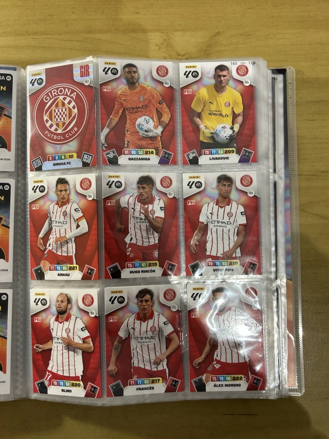 Equipo completo 19 cards Girona FC Panini Adrenalyn XL LaLiga 2025-26