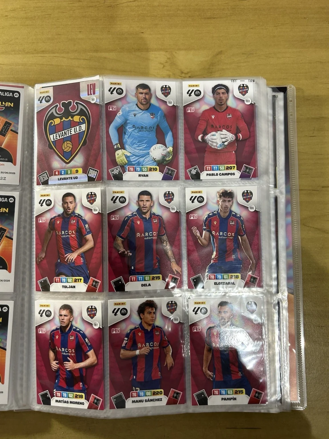 Equipo completo 19 cards Levante UD Panini Adrenalyn XL LaLiga 2025-26