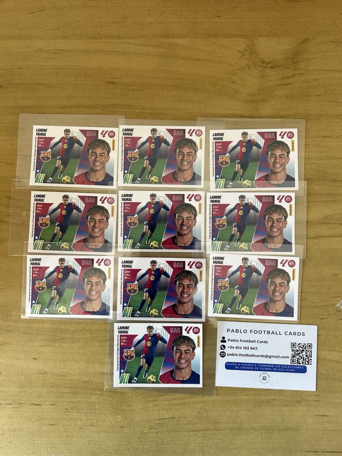 Lote 10 cromos base 19 Lamine Yamal LaLiga Este 2025-26 Panini FC Barcelona
