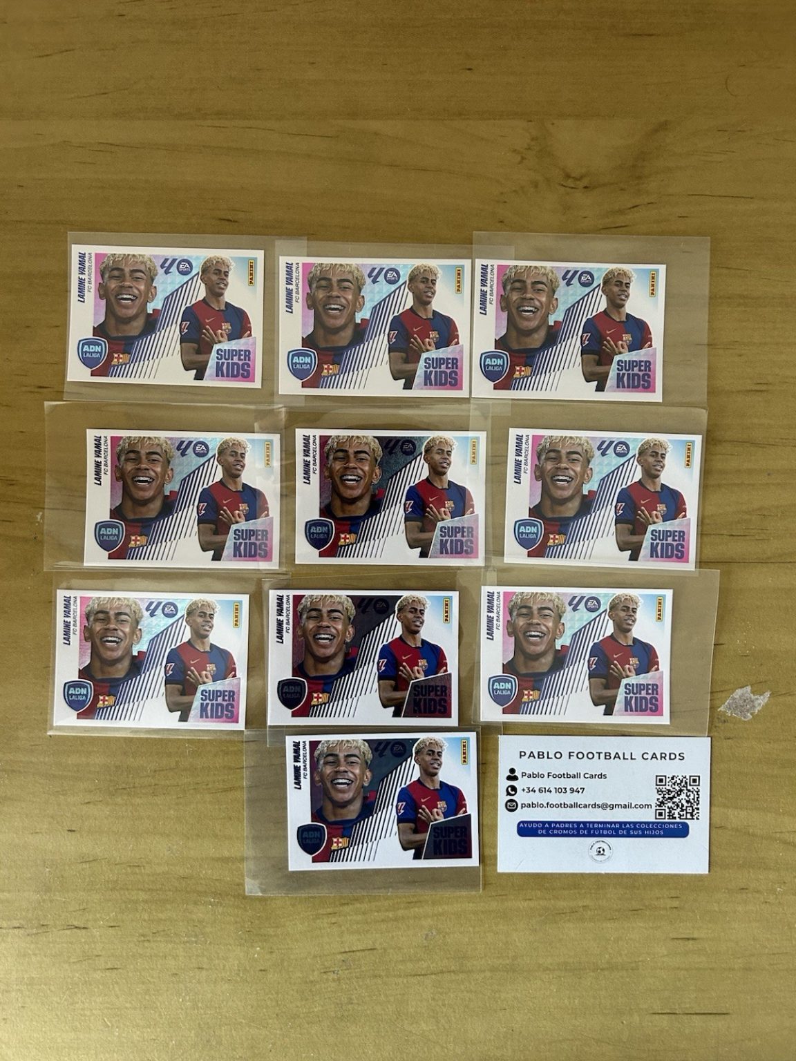 Lote 10 cromos Super Kids ADN 14 Lamine Yamal LaLiga Este 2025-26 Panini