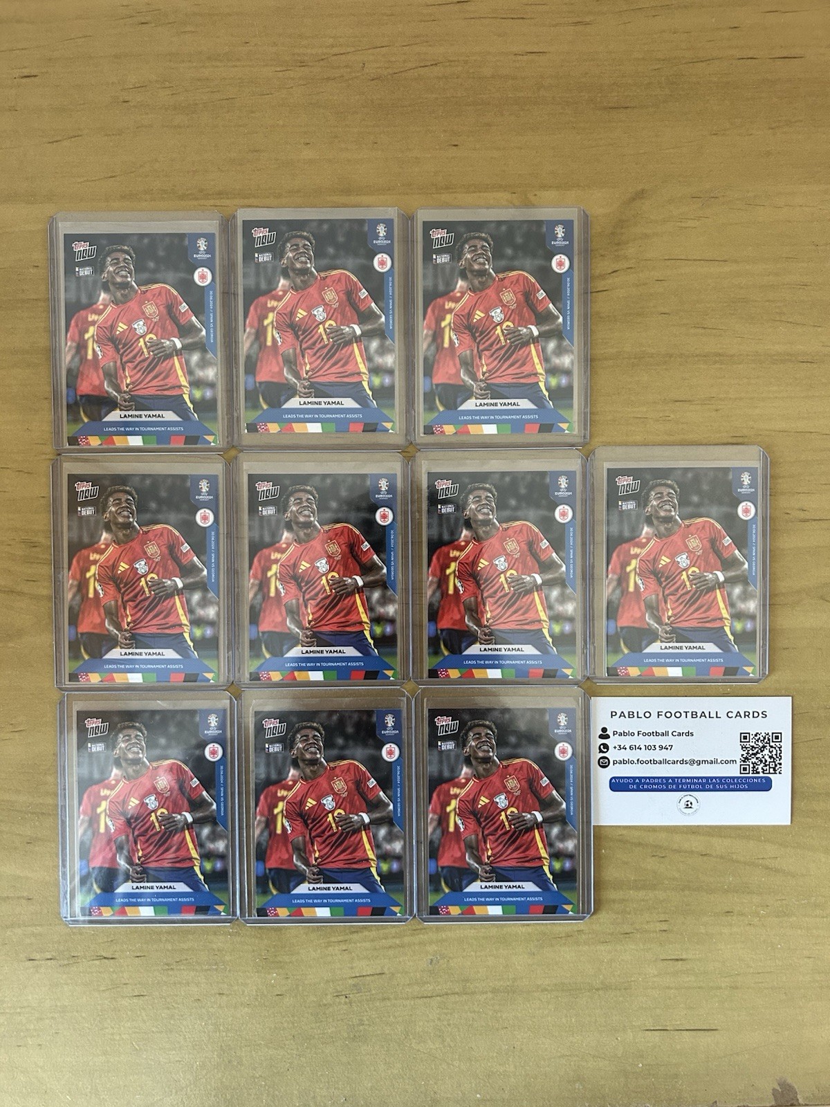 Carta Lamine Yamal Topps Now 38 máximo asistente EURO 2024