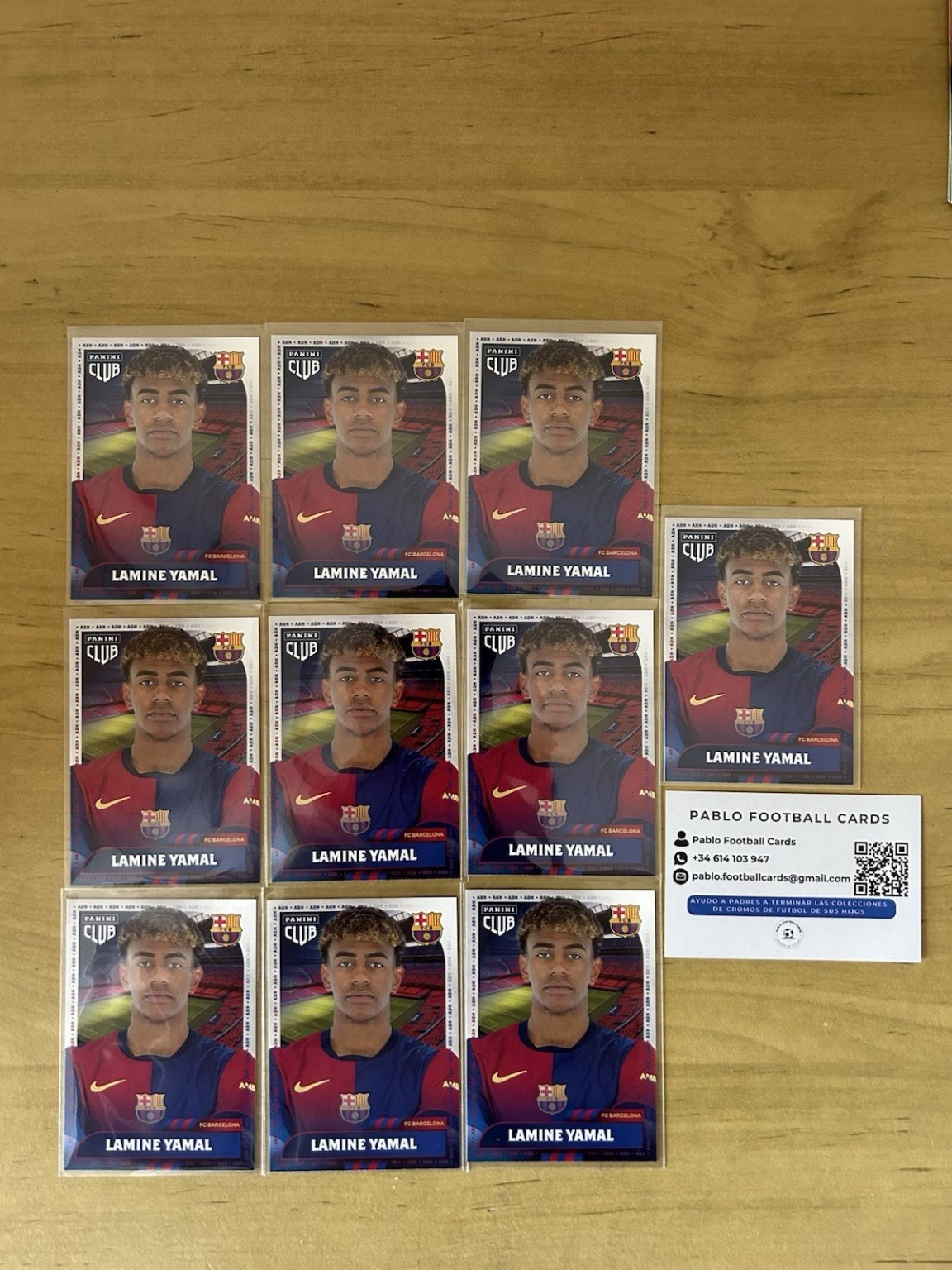 Lote 10 cartas Lamine Yamal 26 Panini Club FC Barcelona 2024-25