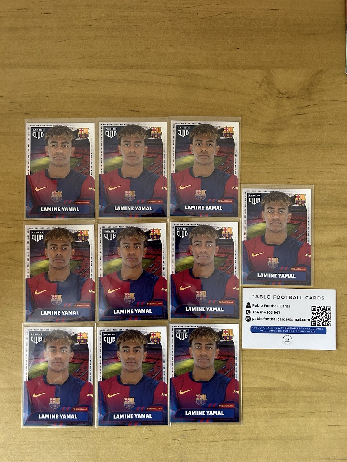Lote 10 cartas Lamine Yamal 26 Panini Club FC Barcelona 2024-25