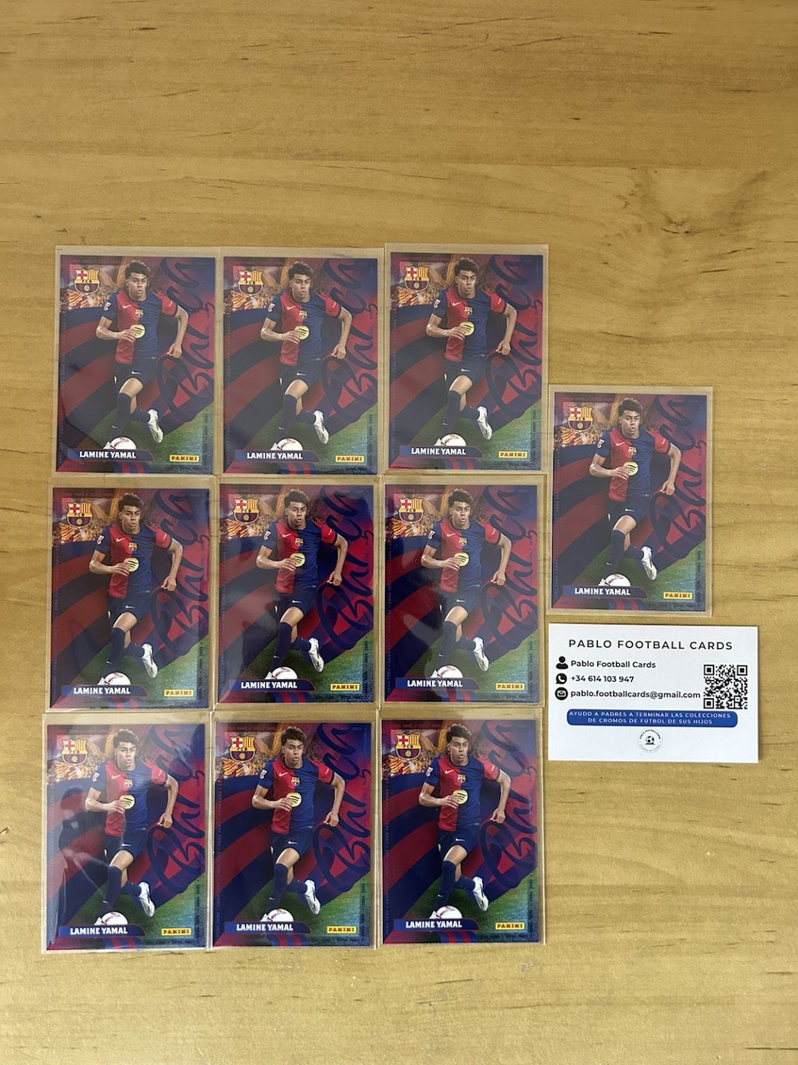 Lote 10 cartas Zona Fans 43 Lamine Yamal Panini Club FC Barcelona 2024-25