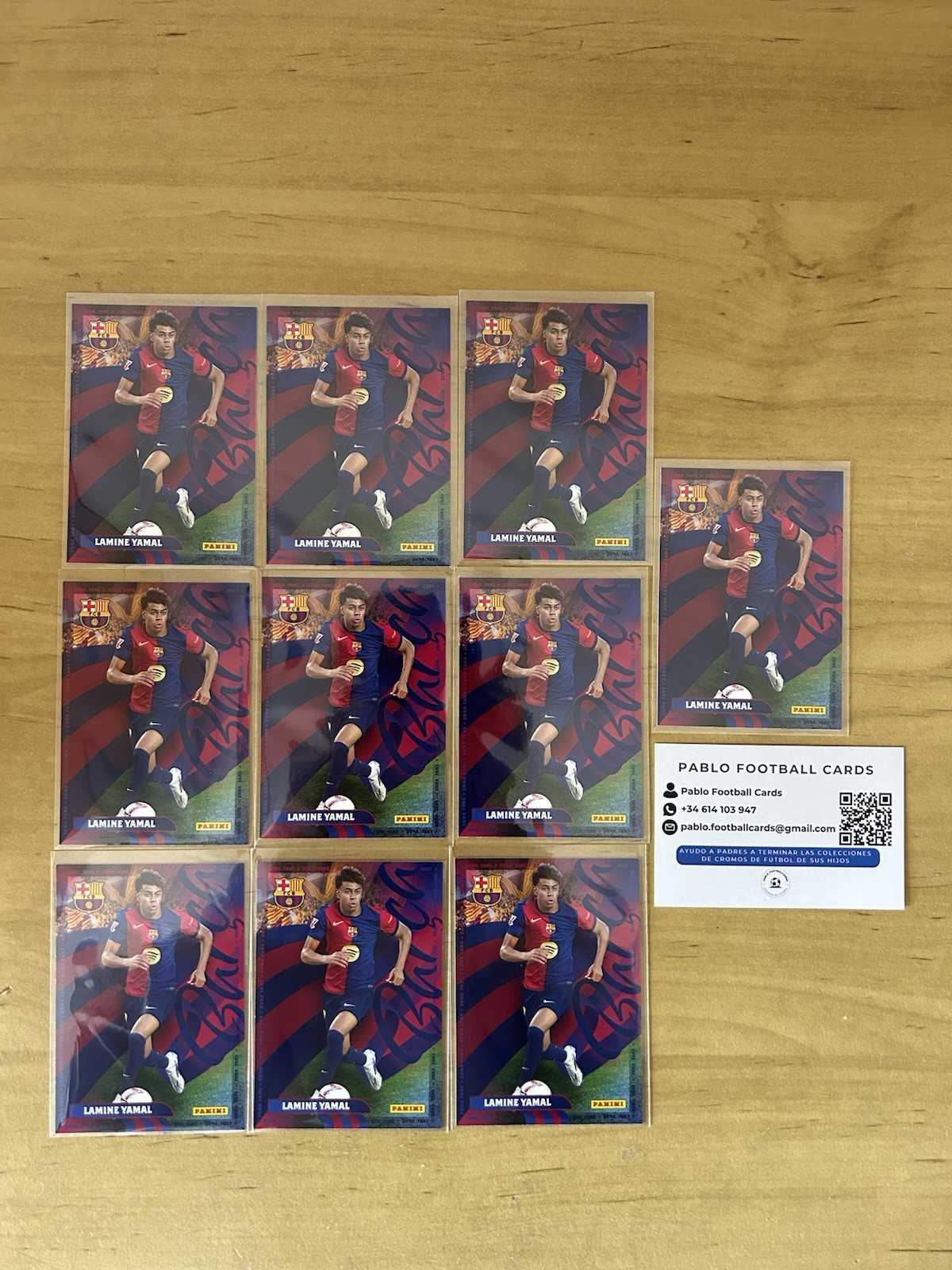 Lote 10 cartas Zona Fans 43 Lamine Yamal Panini Club FC Barcelona 2024-25
