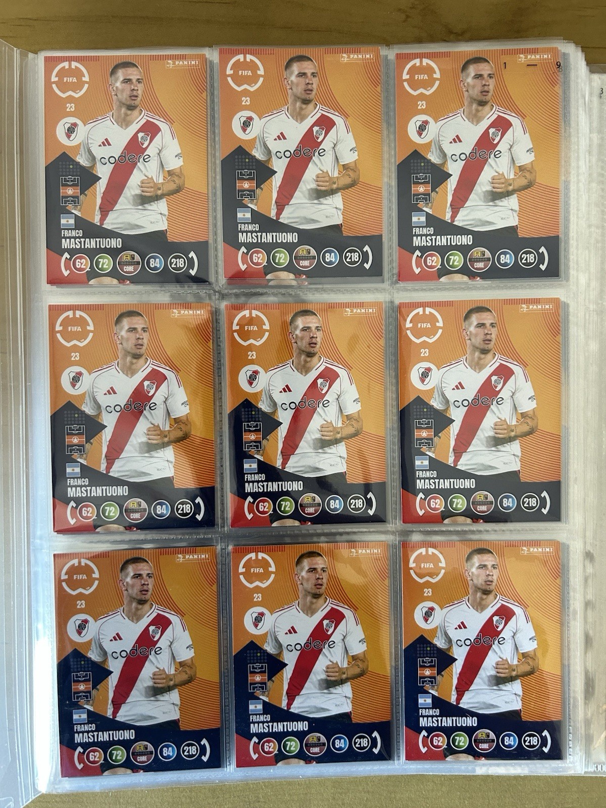 Lote 9 cartas 23 Franco Mastantuono Adrenalyn XL FIFA Club World Cup 2025
