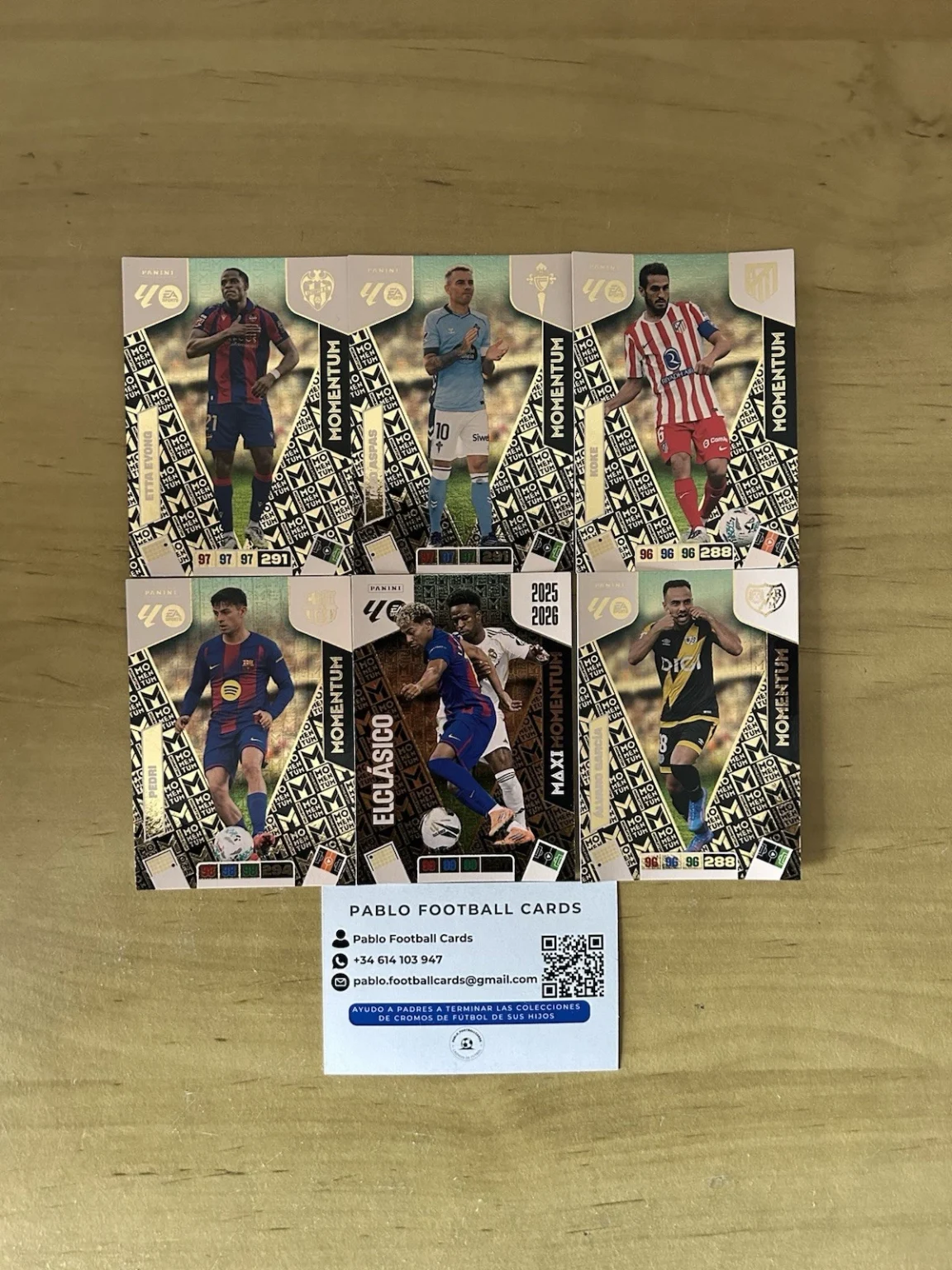 Lote completo 6 cartas Momentum Adrenalyn XL LaLiga 2025-26 Panini
