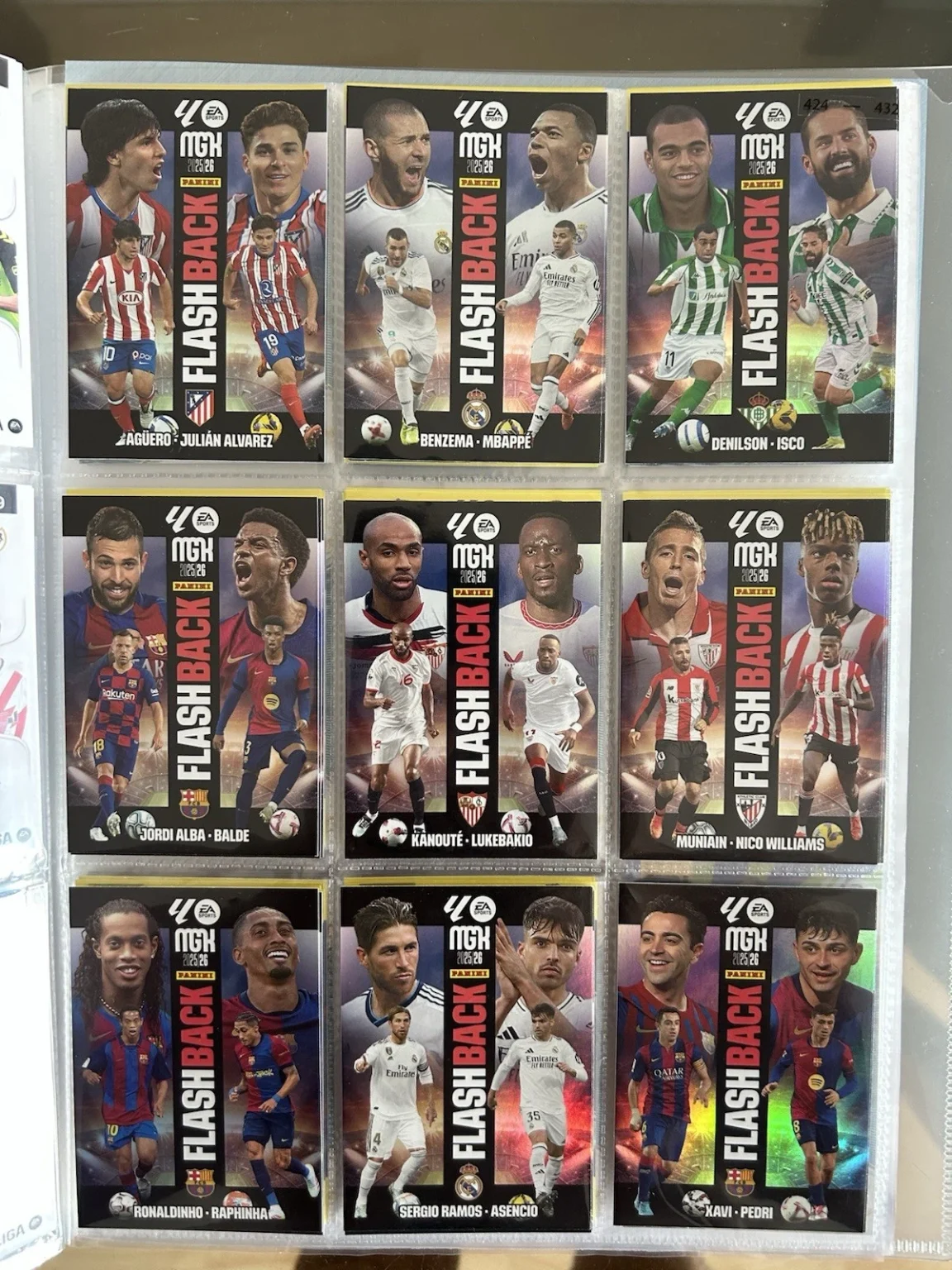 Set completo 9 cards Flashback Panini Megacracks LaLiga 2025-26