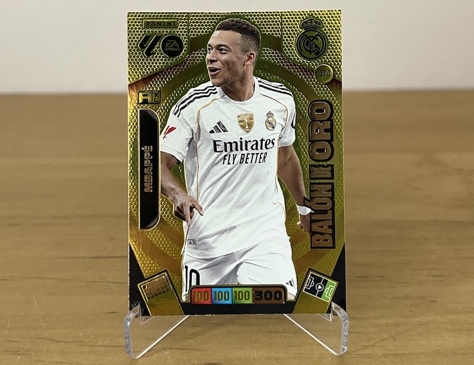 Carta Kylian Mbappé Balón de Oro 474 Adrenalyn XL LaLiga 2025-26 Panini