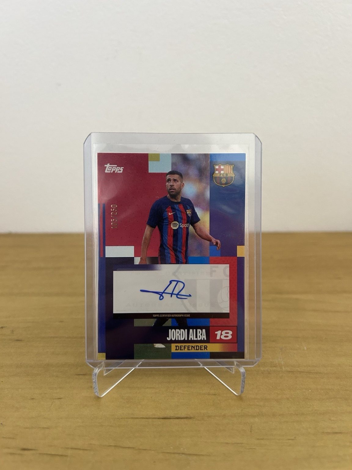 Carta Jordi Alba autógrafo Barça Rumba numerada 250 Topps Team Set Barcelona 2024-25
