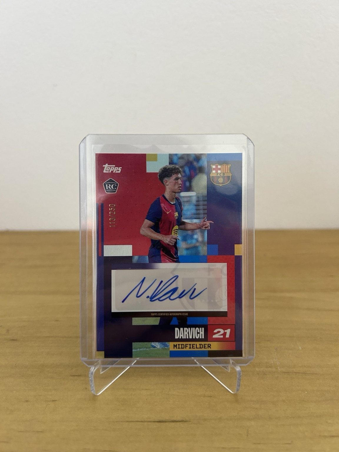 Carta Noah Darvich autógrafo Barça Rumba numerada 250 Topps Team Set Barcelona 2024-25
