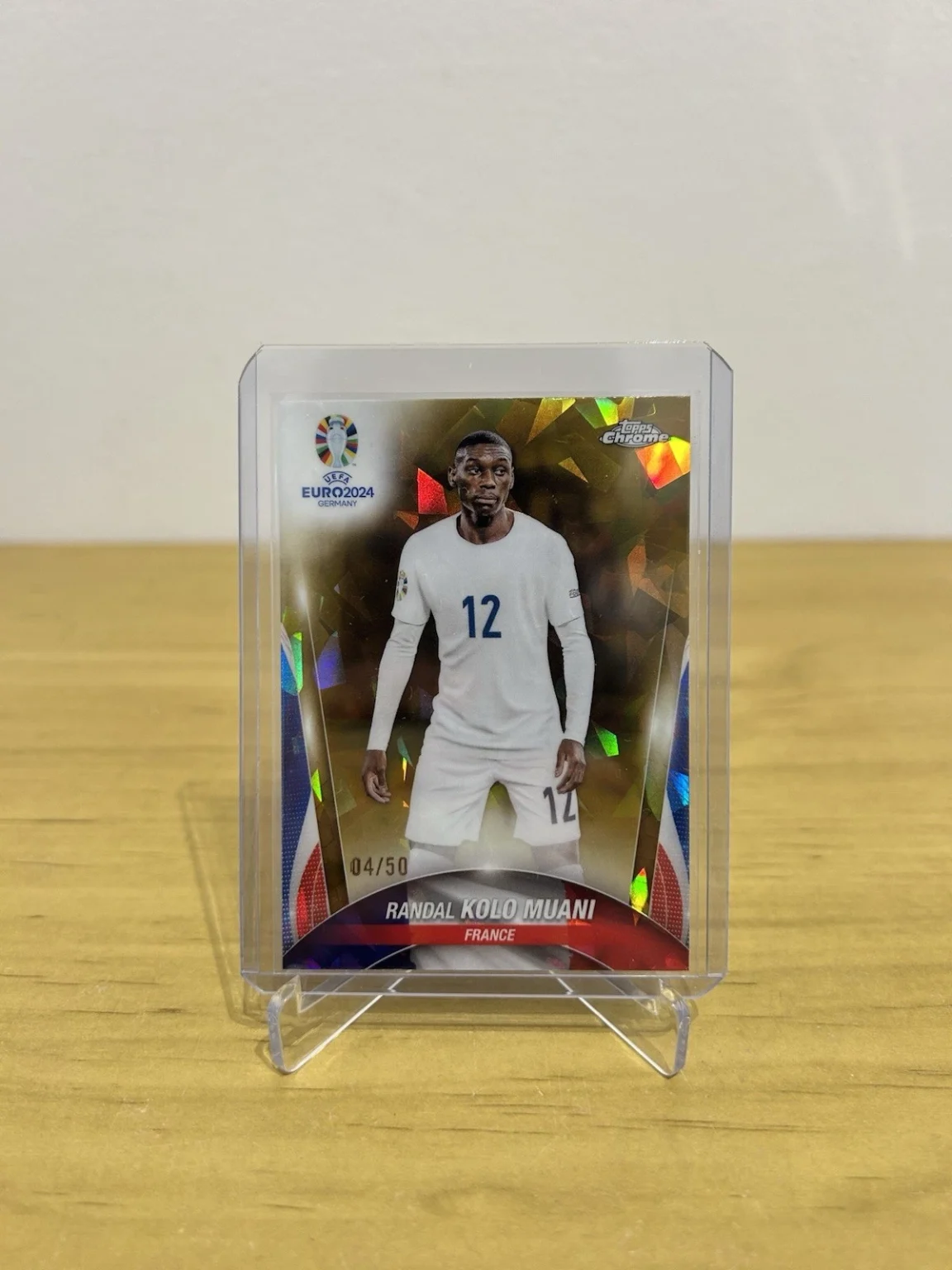 Carta Randal Kolo Muani Sapphire numerada 50 Topps Chrome UEFA Euro 2024 Francia