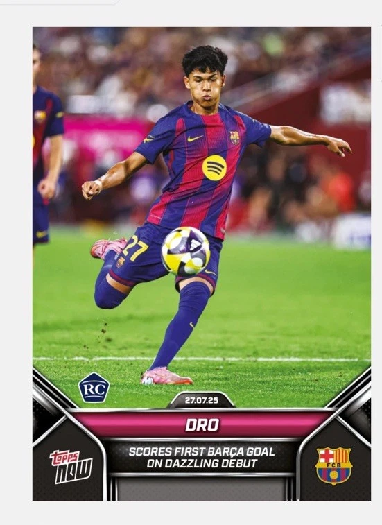 Carta Dro Fernández Topps Now 3 gol en su debut con el FC Barcelona