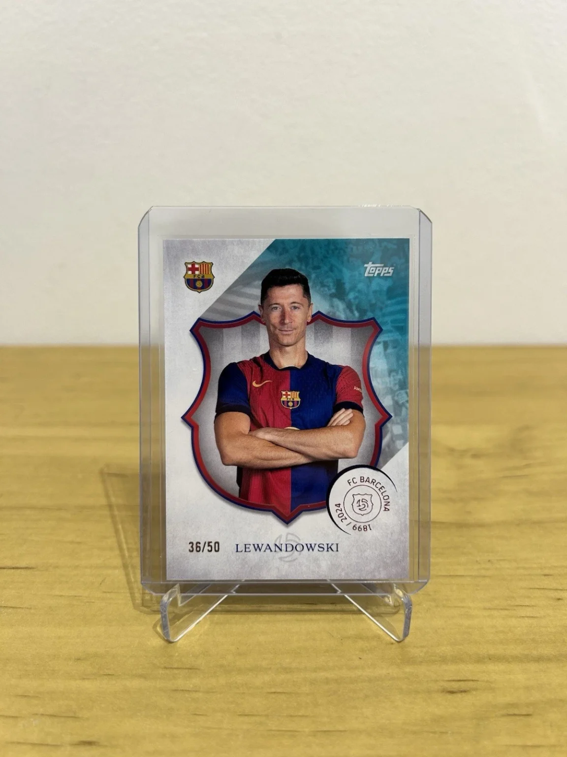 Carta Robert Lewandowski numerada 50 Topps FC Barcelona 125 Aniversario 2024-25