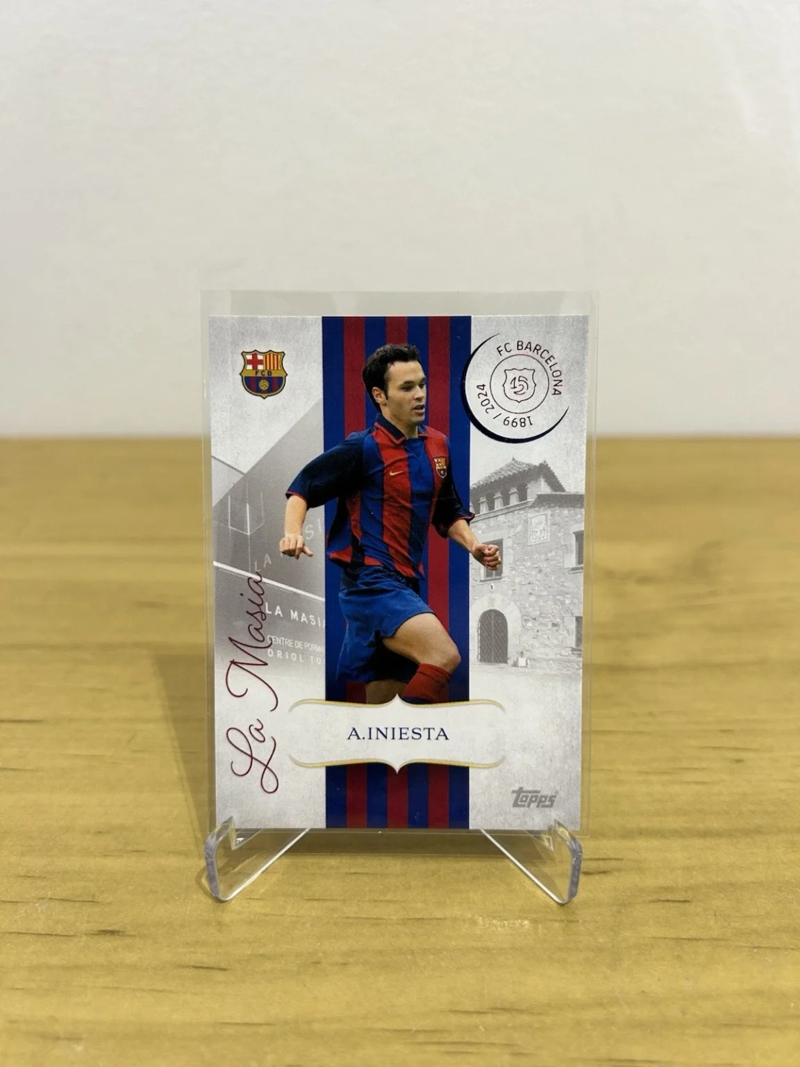 Carta Andrés Iniesta La Masía LM-5 Topps FC Barcelona 125 Aniversario