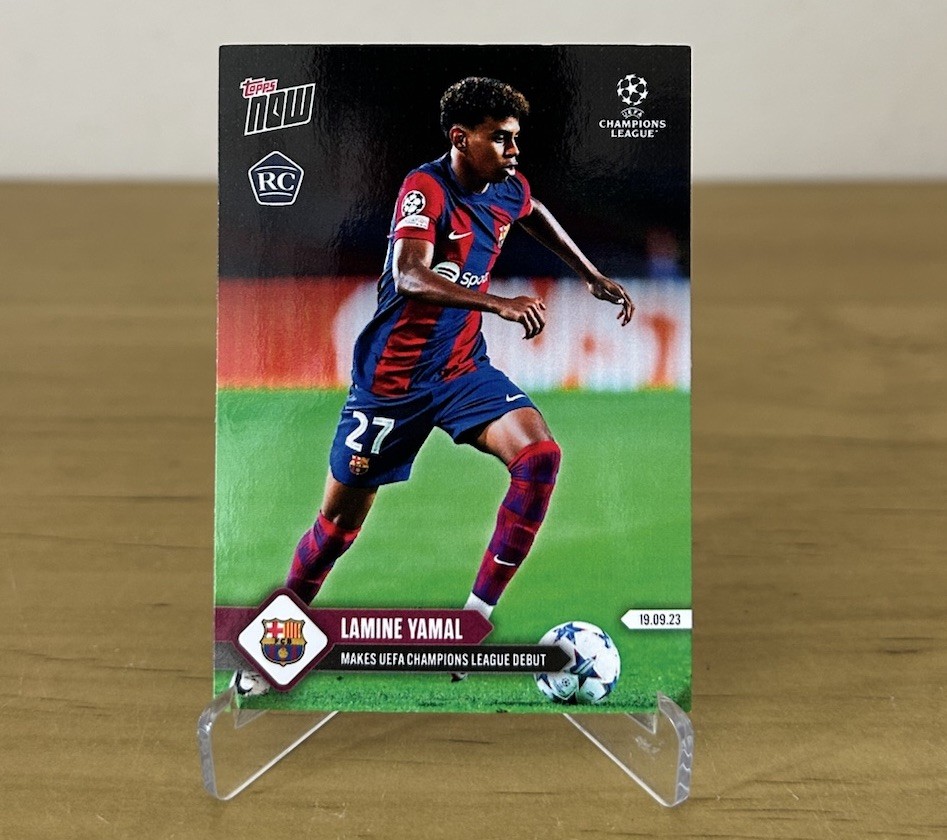 Carta Lamine Yamal rookie Topps Now 9 debut UEFA Champions League