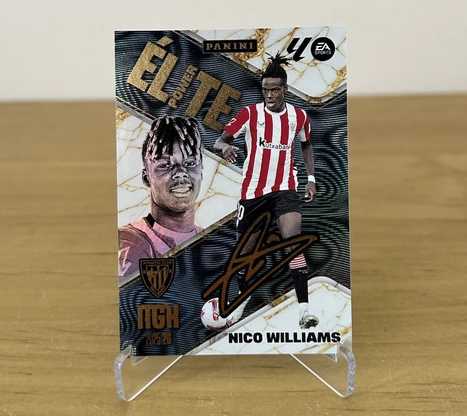 Carta Nico Williams Elite Power P13 Firmada Panini Megacracks LaLiga 2025-26