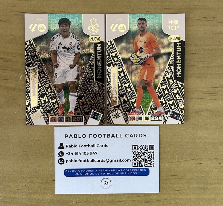 Cartas Momentum Joan García y Gonzalo García Adrenalyn XL LaLiga 2025-26 Panini