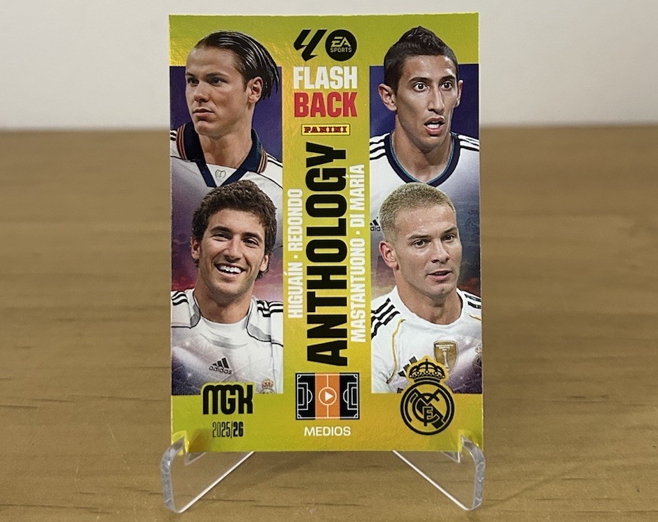 Carta Flashback Anthology 519 Mastantuono y Di María Megacracks LaLiga 2025-26 Panini