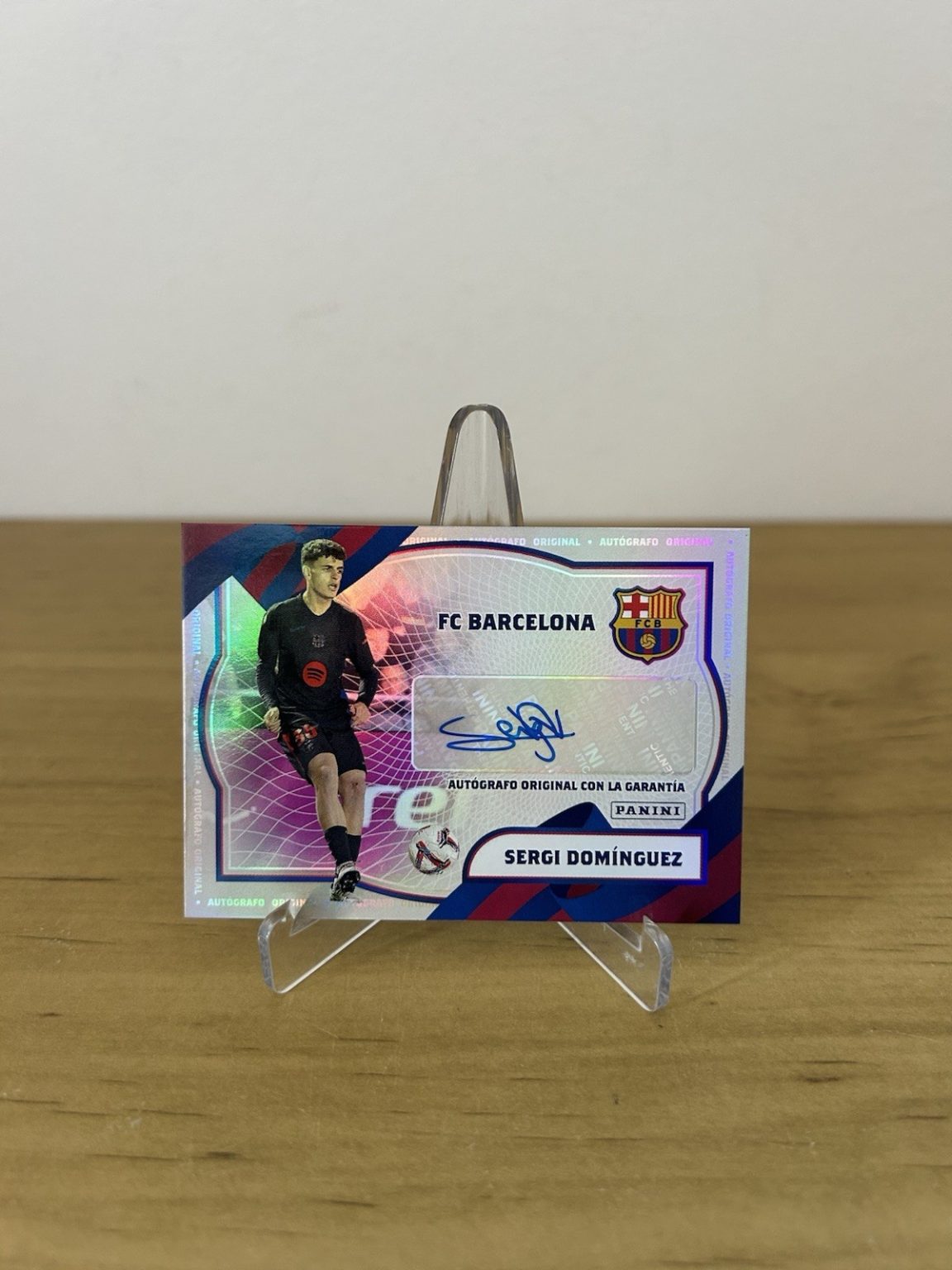 Carta Sergi Domínguez autógrafo original rookie Panini Club FC Barcelona 2024-25