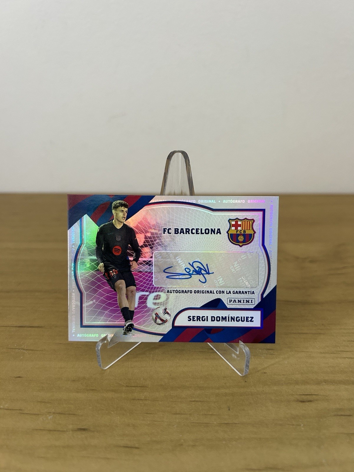 Carta Sergi Domínguez autógrafo original rookie Panini Club FC Barcelona 2024-25
