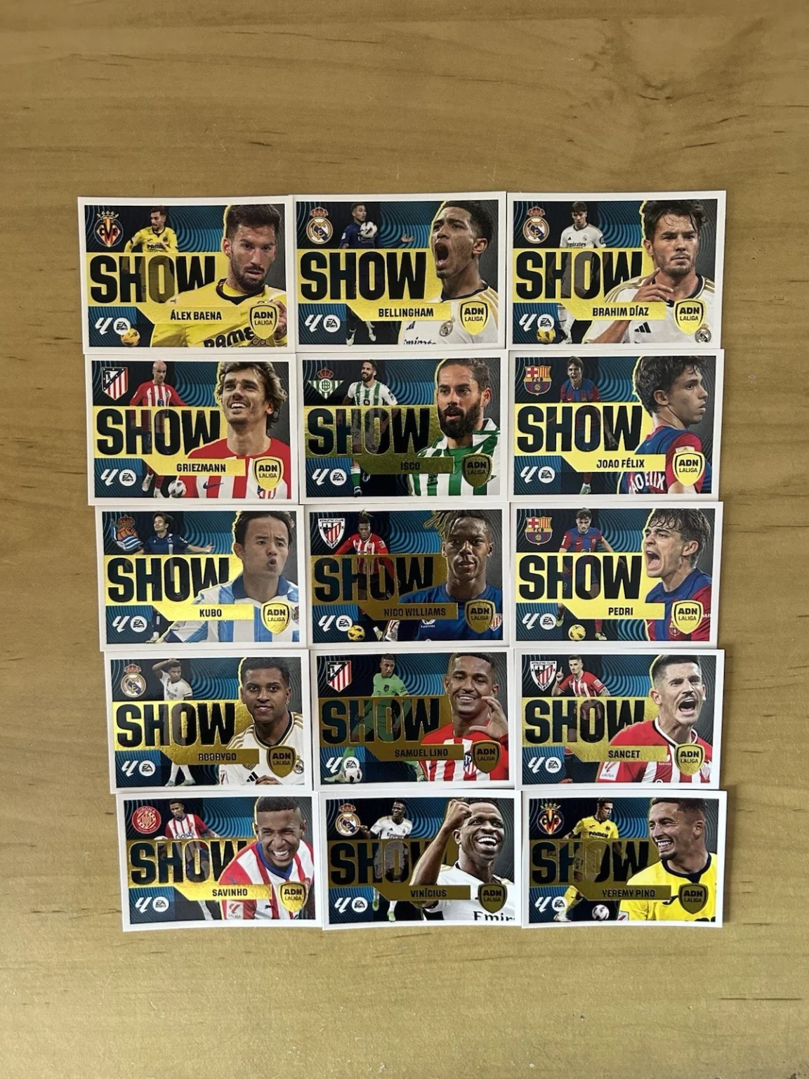 Lote completo 15 cromos ADN Show LaLiga Este 2024-25 Panini