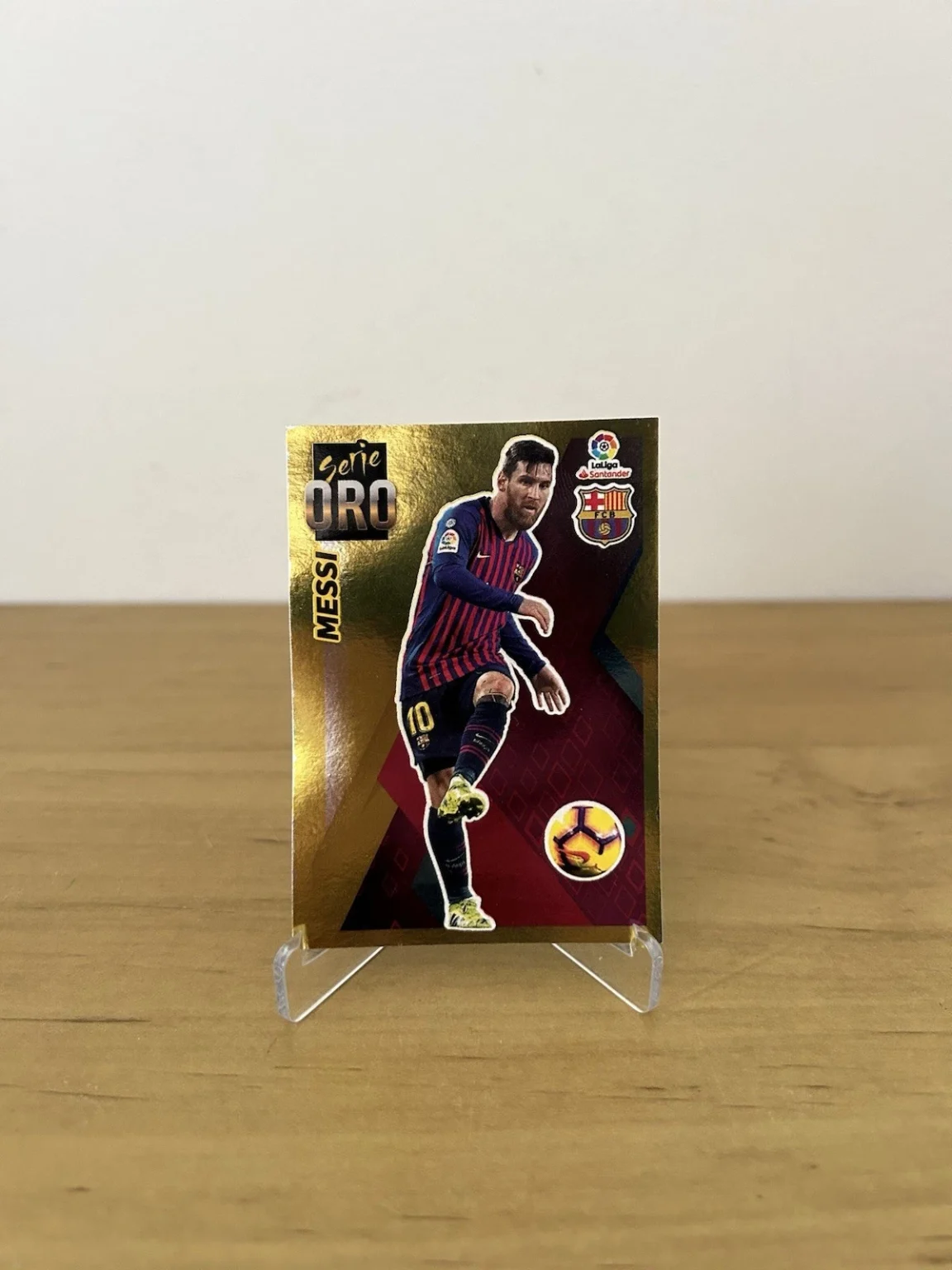 Cromo Lionel Messi Serie Oro 5 FC Barcelona LaLiga Este 2019-20 Panini