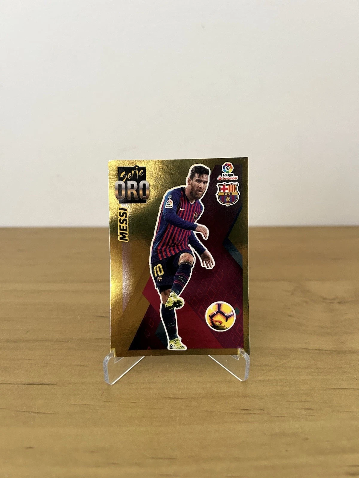 Cromo Lionel Messi Serie Oro 5 FC Barcelona LaLiga Este 2019-20 Panini