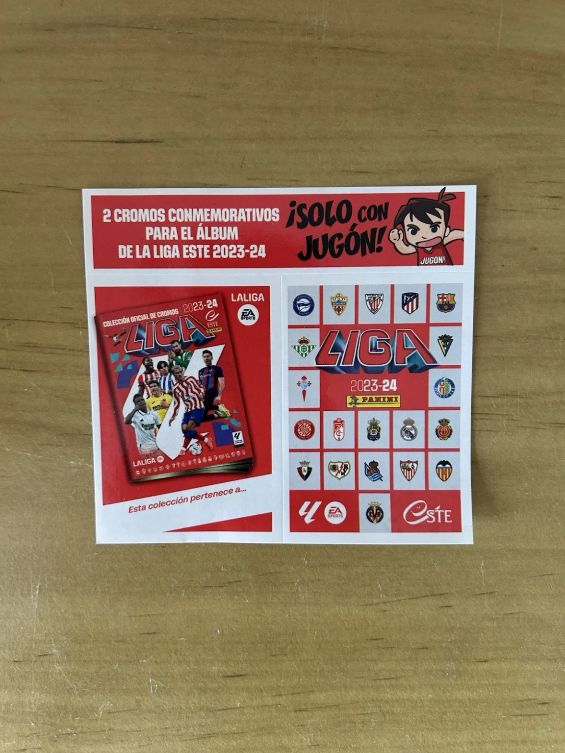 2 cromos conmemorativos LaLiga Este 2023-24 Panini