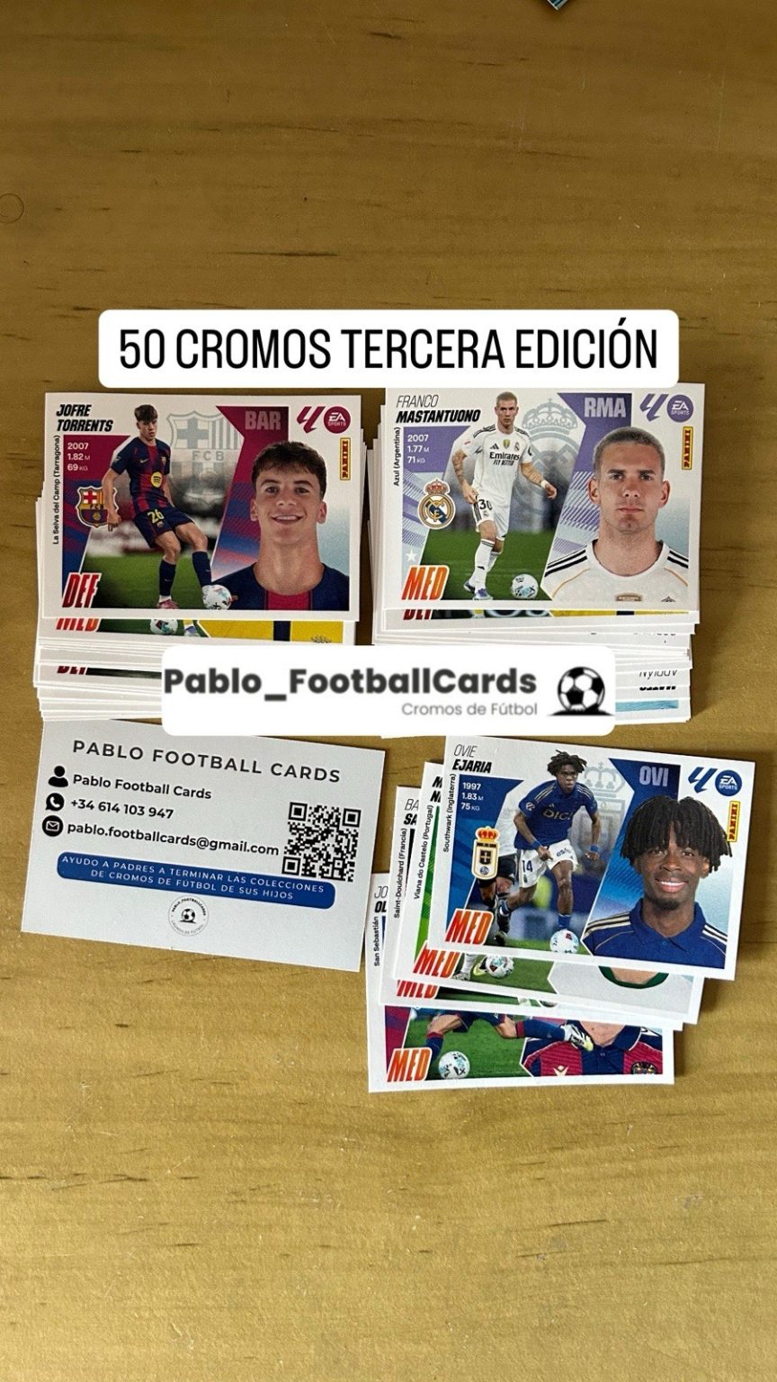 Lote completo 50 cromos tercera edición LaLiga Este 2025-26 Panini