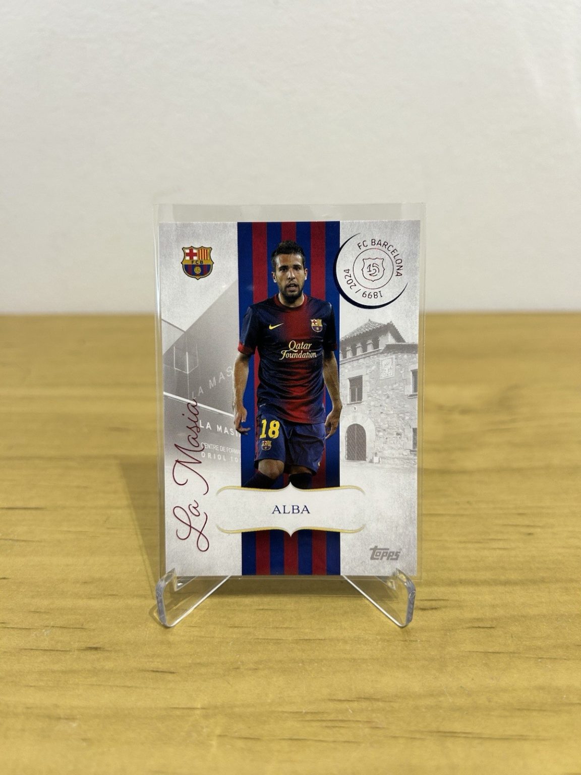 Carta Jordi Alba La Masía LM-1 Topps FC Barcelona 125 Aniversario