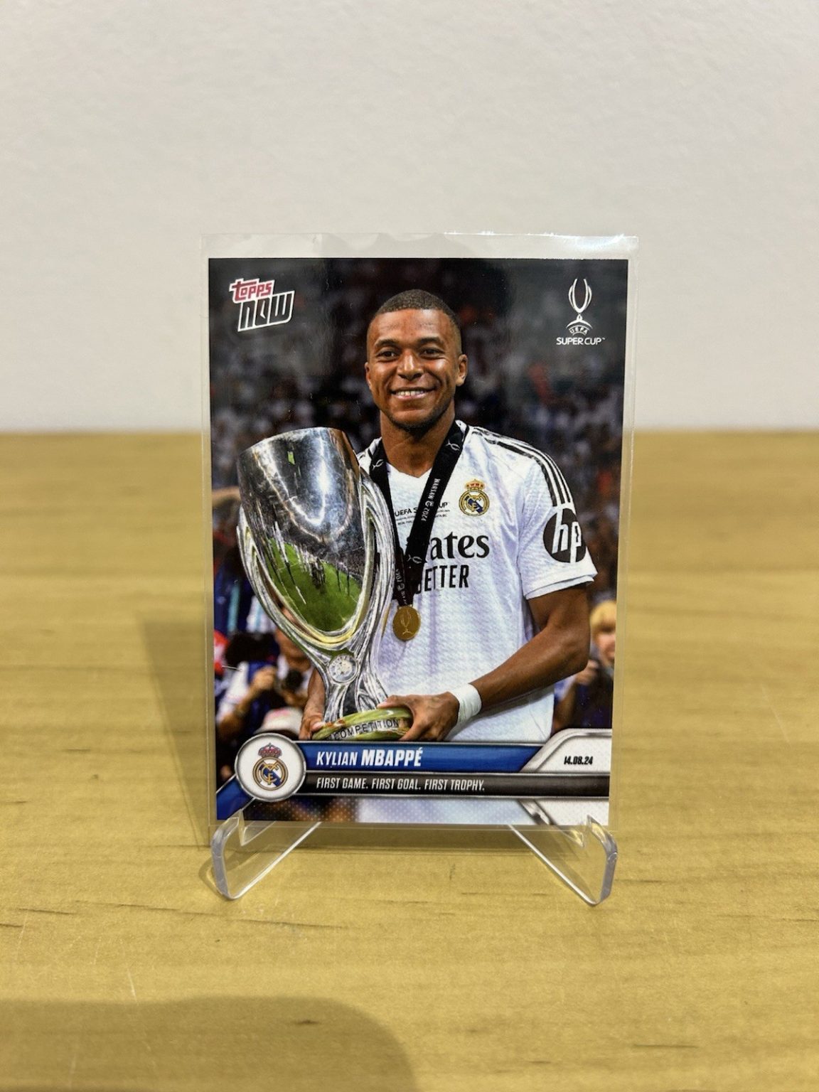 Carta Topps Now 002 Kylian Mbappé Real Madrid Supercopa de Europa 2024