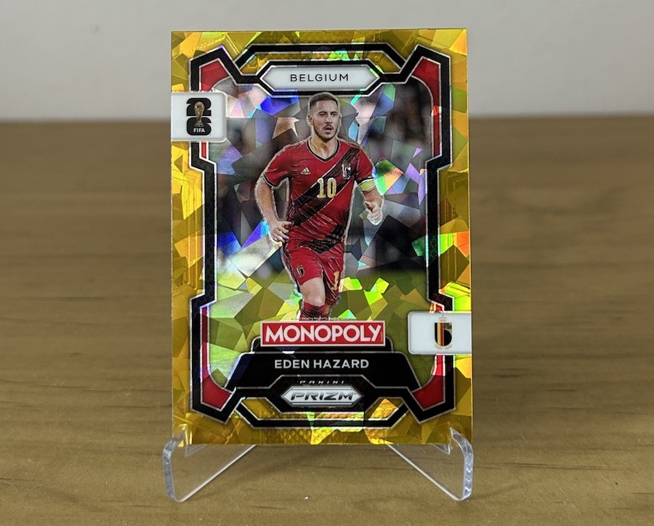 Carta Eden Hazard Gold Cracked Ice Panini Prizm Monopoly FIFA World Cup 2026 Bélgica