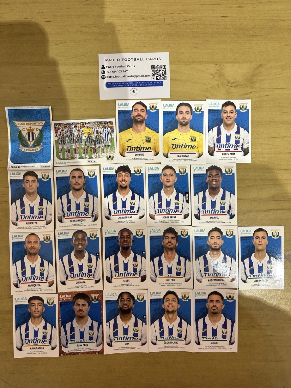 Equipo completo 21 stickers CD Leganés Panini Liga Hypermotion 2025-26