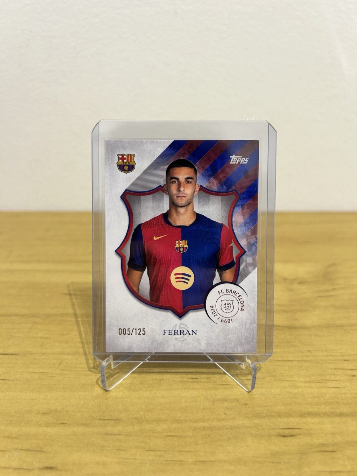 Carta Ferran Torres paralela numerada 125 Topps FC Barcelona 125 Aniversario