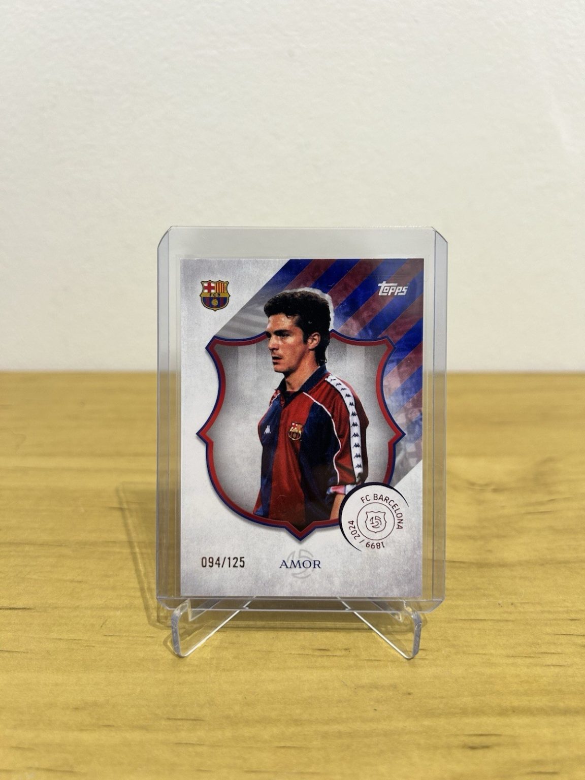 Carta Guillermo Amor Legend paralela numerada 125 Topps FC Barcelona 125 Aniversario
