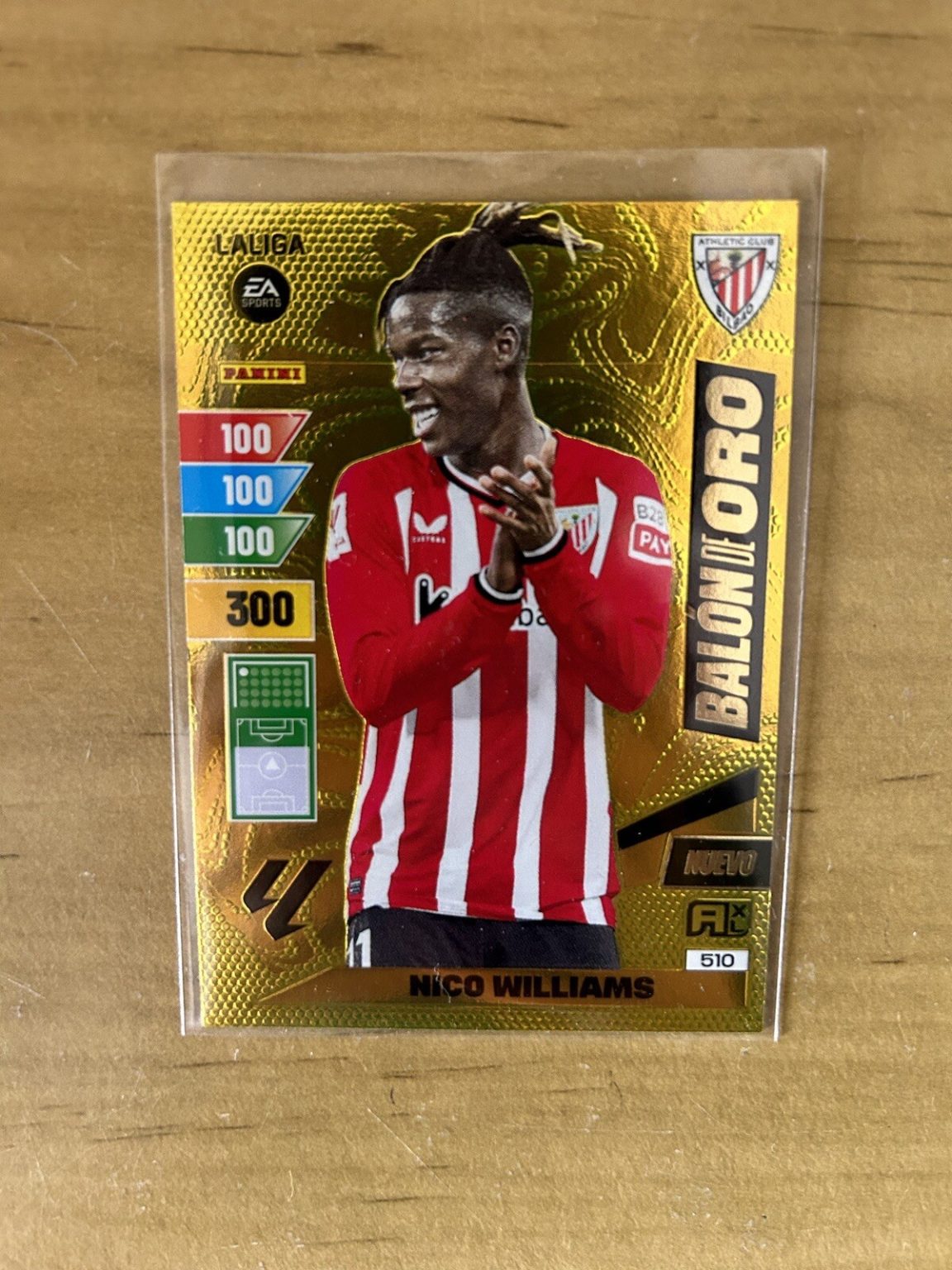 Carta Nico Williams Nuevo Balón de Oro 510 Adrenalyn XL LaLiga 2023-24 Panini