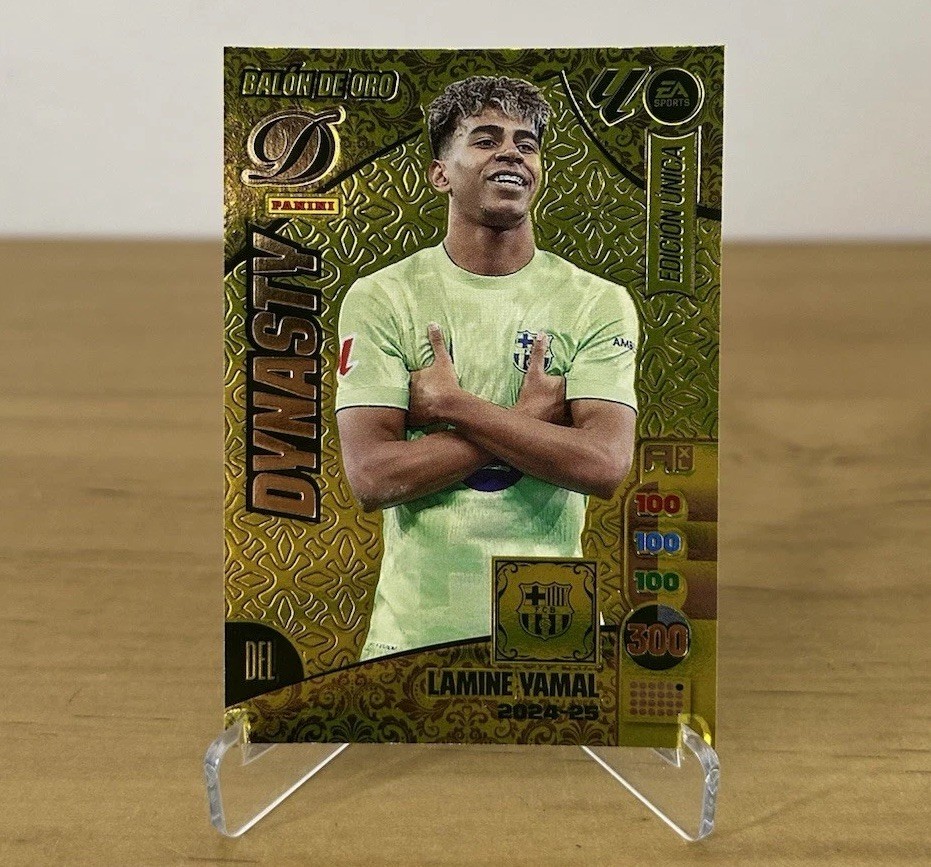 Carta Lamine Yamal Balón de Oro Dynasty Adrenalyn XL LaLiga 2024-25 Panini
