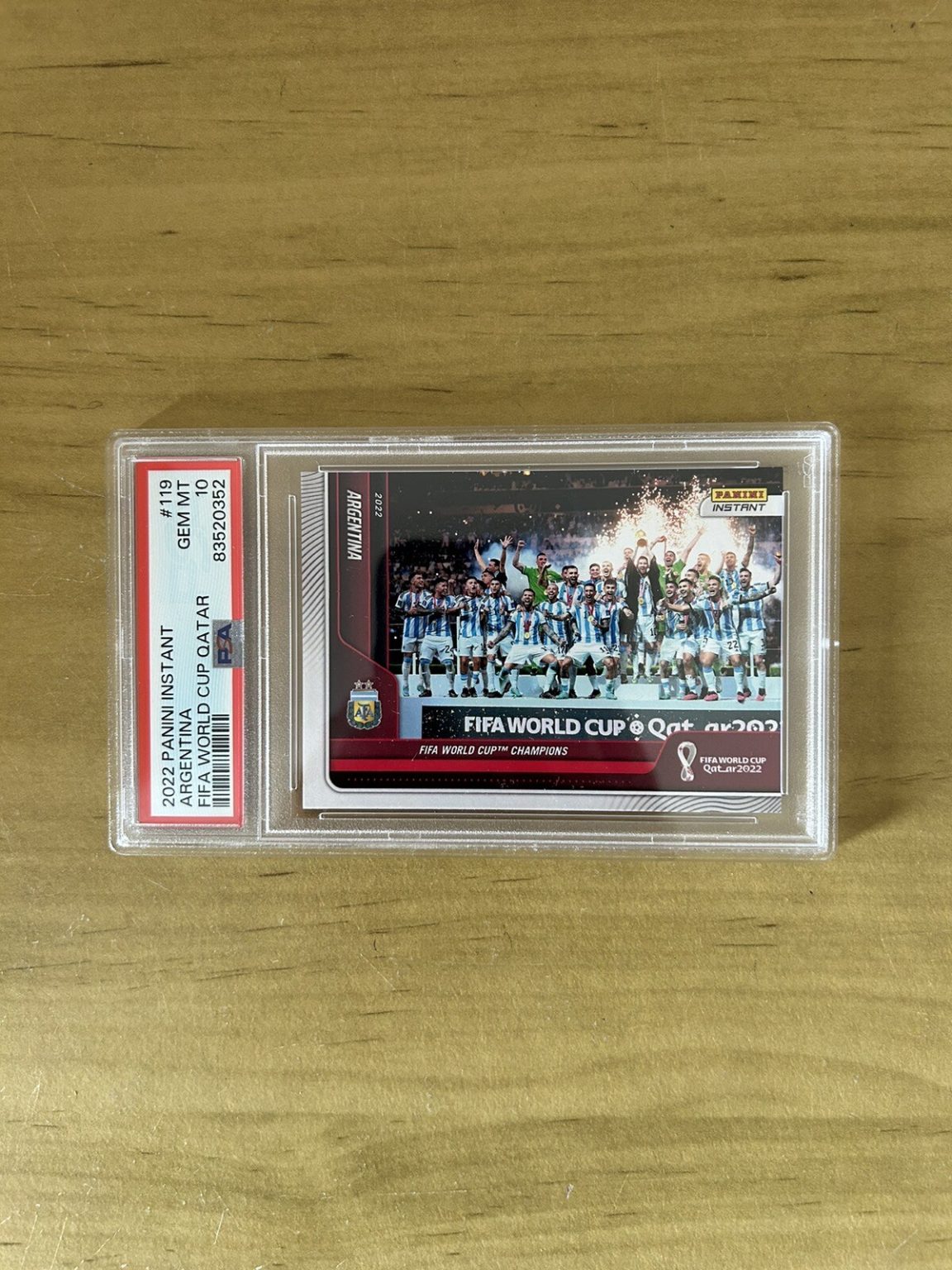 Carta Argentina 119 PSA 10 GEM MT Panini Instant FIFA World Cup Qatar 2022