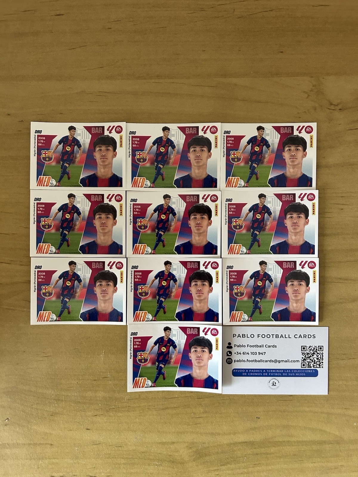 Lote 10 cromos Dro Fernández base 13 bis FC Barcelona LaLiga Este 2025-26 Panini