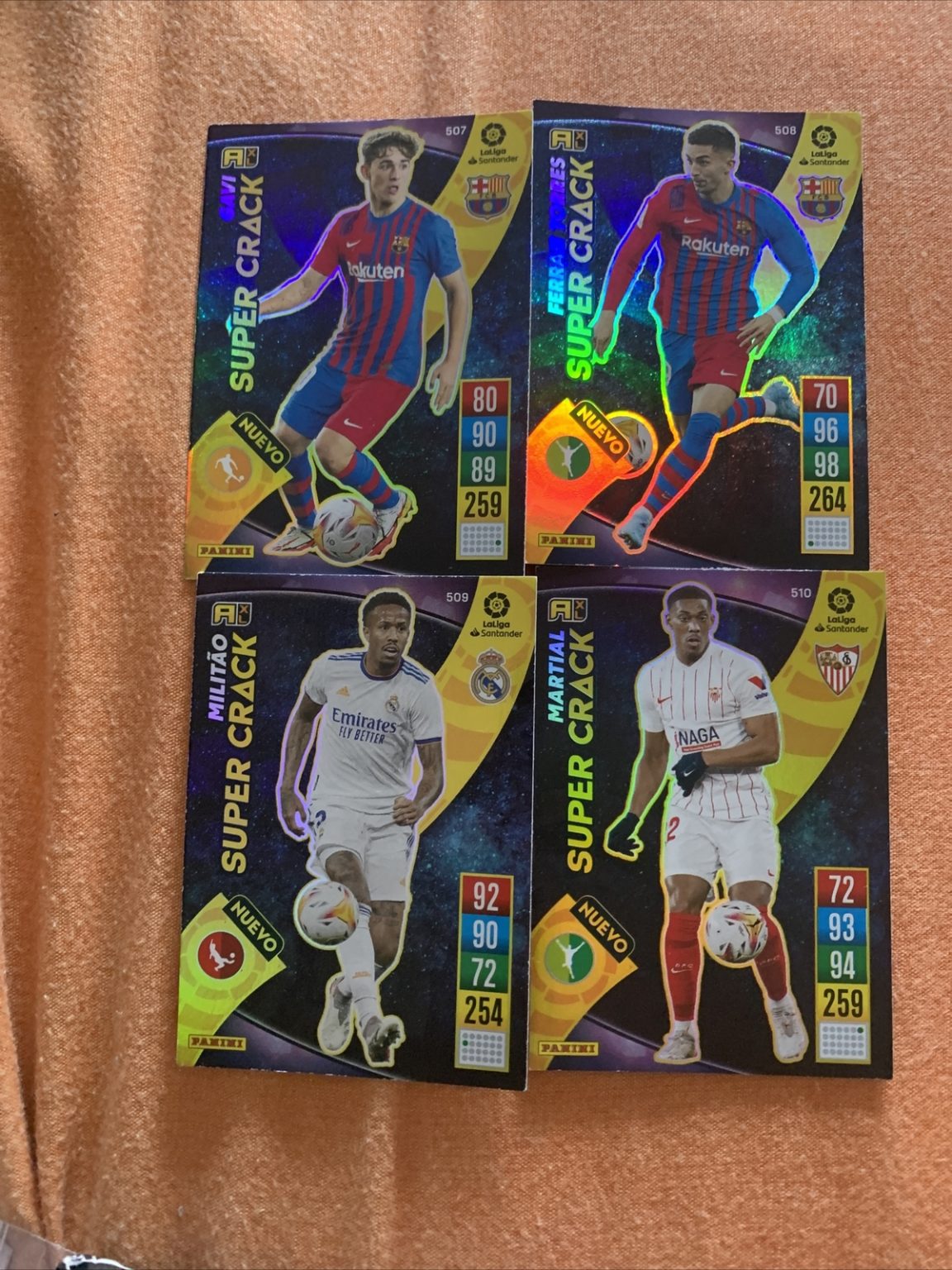 Set 4 cartas Nuevos Súpercrack con Gavi Adrenalyn XL LaLiga 2021-22 Panini