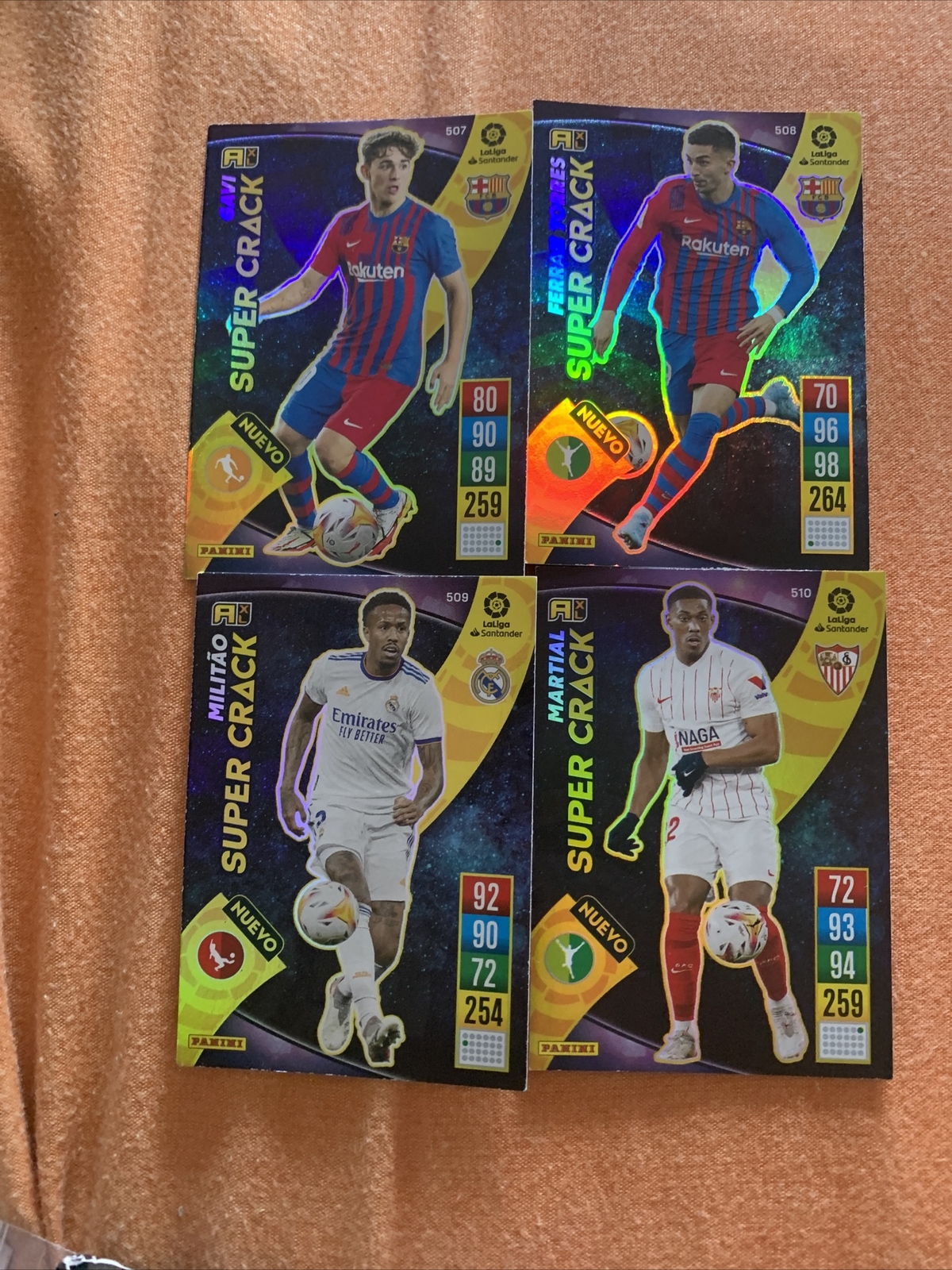 Set 4 cartas Nuevos Súpercrack con Gavi Adrenalyn XL LaLiga 2021-22 Panini